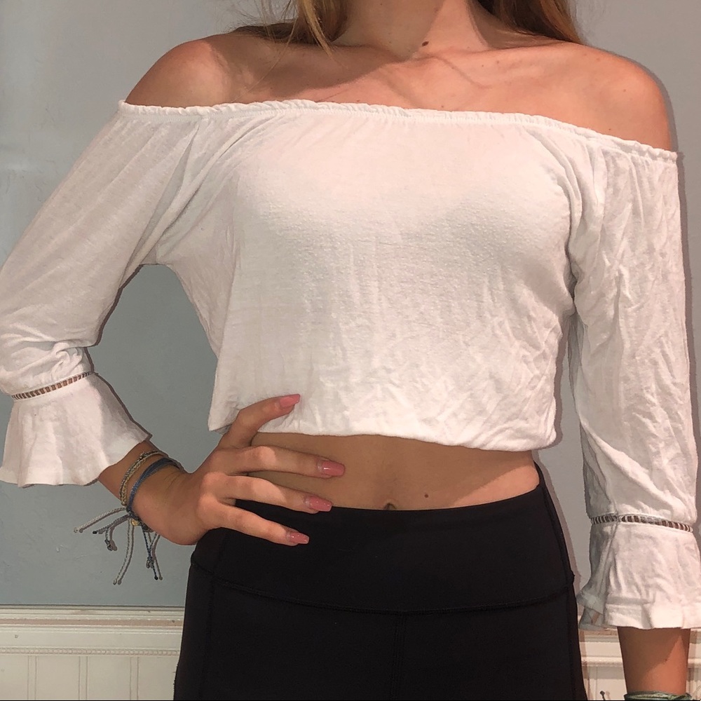 white off the shoulder blouse